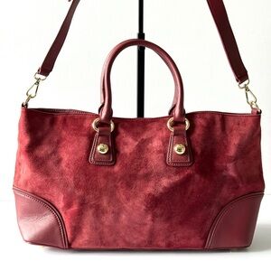 Talbots Burgundy Suede Handbag Purse